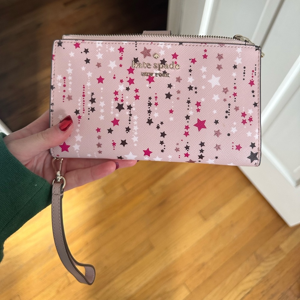 Kate Spade (pink star pattern) wallet / wristlet